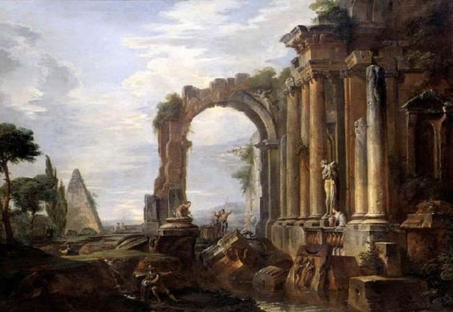 Giovanni Paolo Pannini Capriccio of Classical Ruins oil painting picture